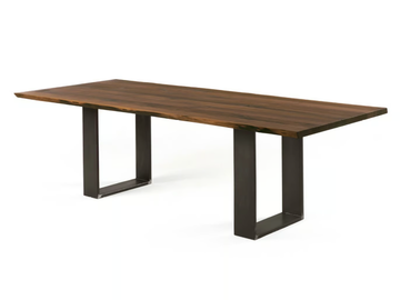 NEWTON NATURAL SIDES - Rectangular table with solid wood top and iron base by Riva 1920 - view 2